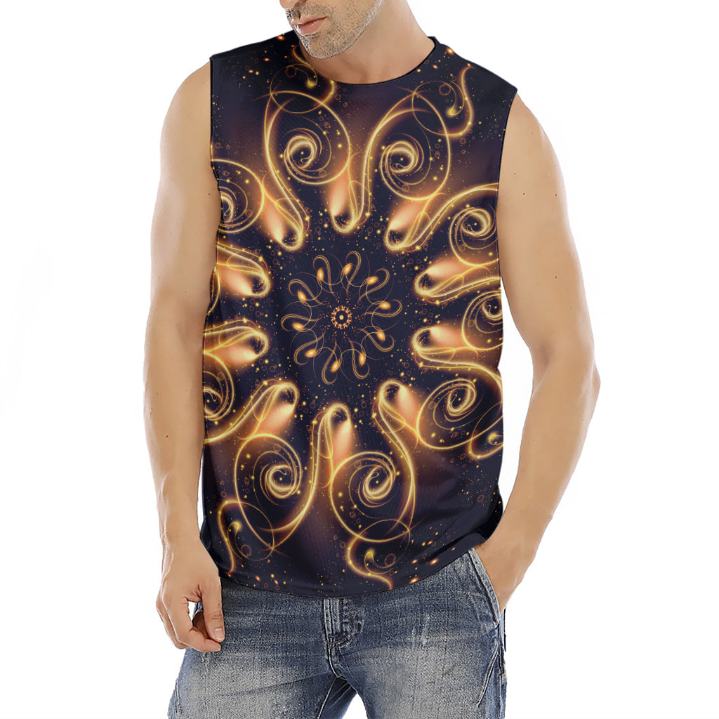 Light Fractal Print Men's Fitness Tank Top