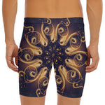 Light Fractal Print Men's Long Boxer Briefs