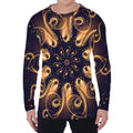 Light Fractal Print Men's Long Sleeve T-Shirt