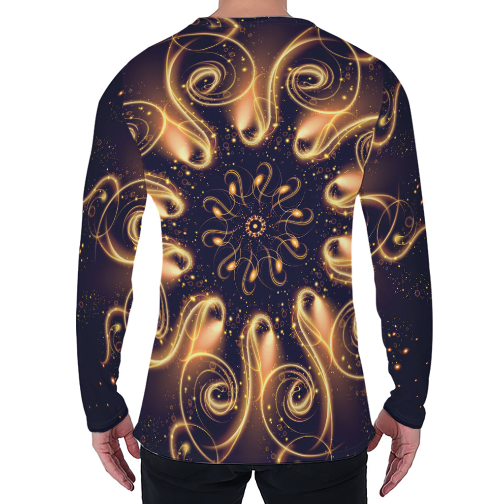 Light Fractal Print Men's Long Sleeve T-Shirt