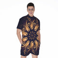 Light Fractal Print Men's Romper