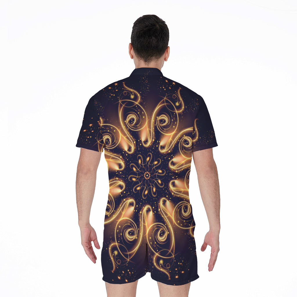 Light Fractal Print Men's Rompers