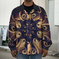 Light Fractal Print Men's Shirt Jacket