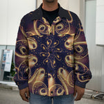 Light Fractal Print Men's Shirt Jacket