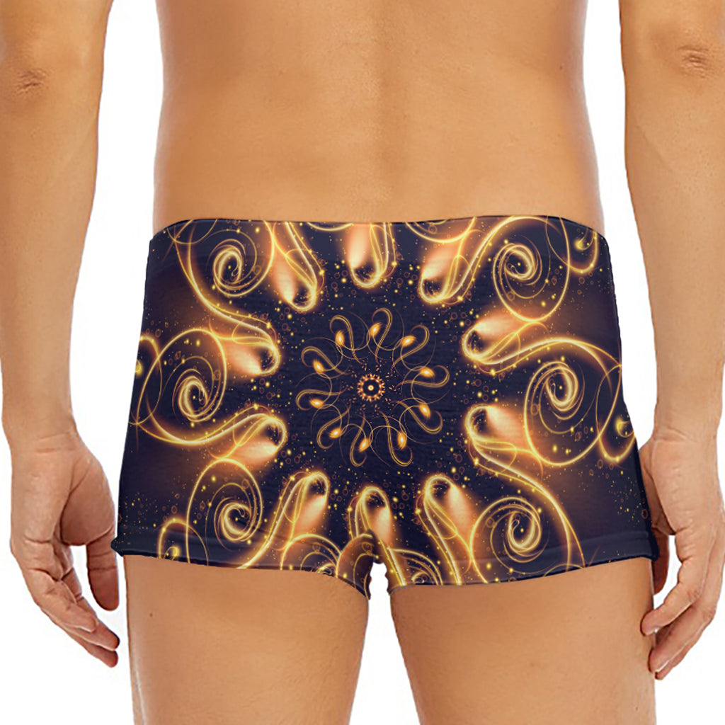 Light Fractal Print Men's Short Boxer Briefs