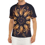 Light Fractal Print Men's Short Sleeve Rash Guard