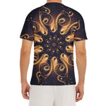 Light Fractal Print Men's Short Sleeve Rash Guard