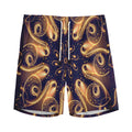 Light Fractal Print Men's Athletic Shorts