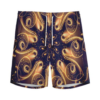 Light Fractal Print Men's Sports Shorts