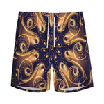 Light Fractal Print Men's Sports Shorts