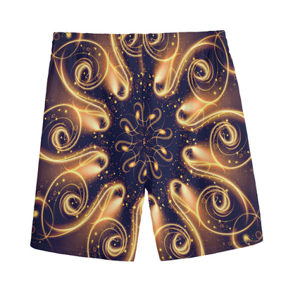 Light Fractal Print Men's Sports Shorts