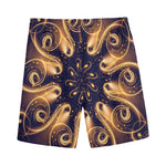 Light Fractal Print Men's Sports Shorts
