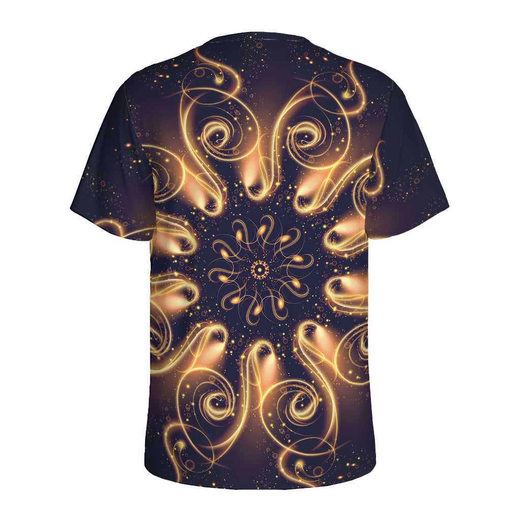 Light Fractal Print Men's Sports T-Shirt