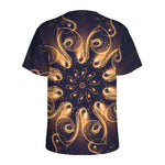 Light Fractal Print Men's Sports T-Shirt