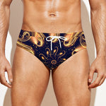 Light Fractal Print Men's Swim Briefs