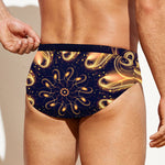 Light Fractal Print Men's Swim Briefs