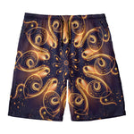 Light Fractal Print Men's Swim Trunks