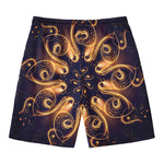 Light Fractal Print Men's Swim Trunks