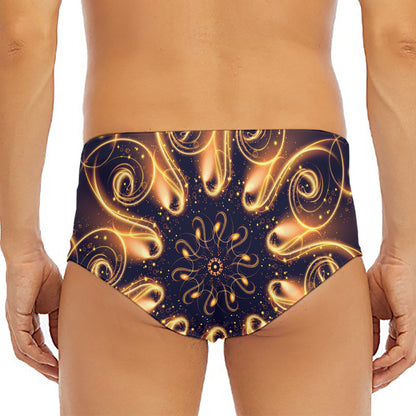 Light Fractal Print Men's Triangle Swim Briefs
