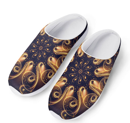 Light Fractal Print Mesh Casual Shoes
