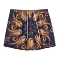 Light Fractal Print Mesh Shorts