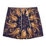 Light Fractal Print Mesh Shorts