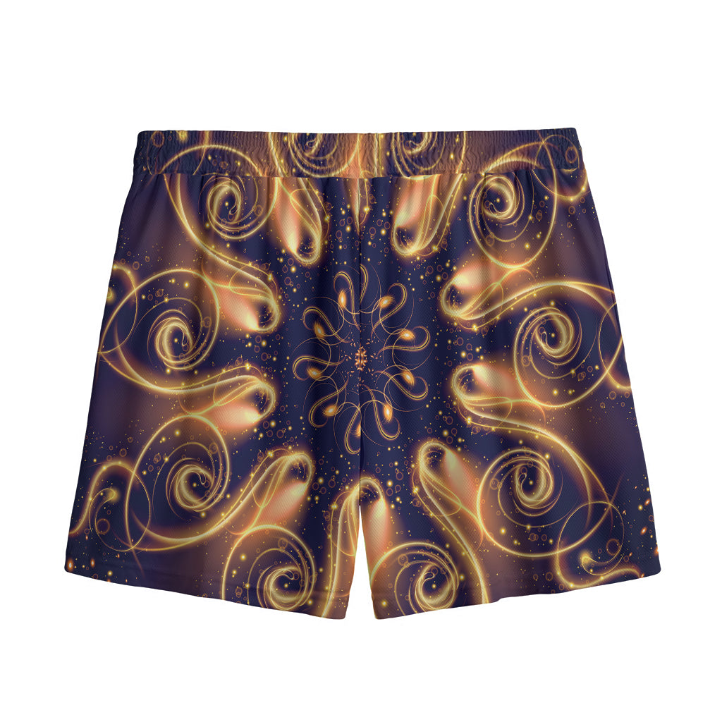 Light Fractal Print Mesh Shorts