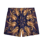 Light Fractal Print Mesh Shorts