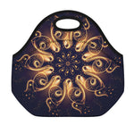 Light Fractal Print Neoprene Lunch Bag