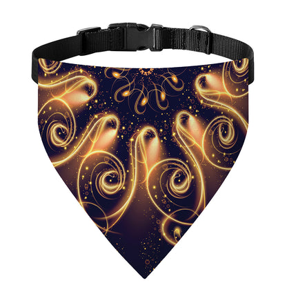 Light Fractal Print Over The Collar Dog Bandana