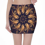 Light Fractal Print Pencil Mini Skirt
