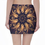 Light Fractal Print Pencil Mini Skirt