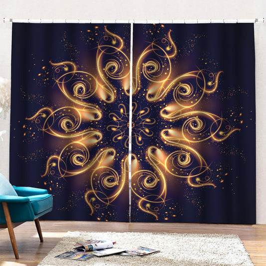 Light Fractal Print Pencil Pleat Curtains
