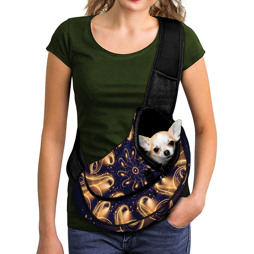 Light Fractal Print Pet Sling Carrier