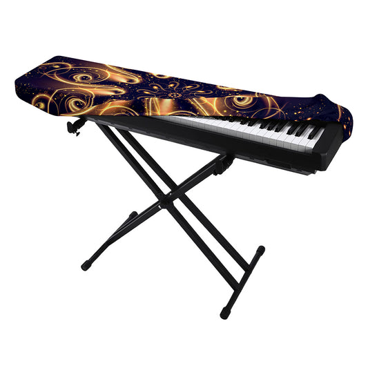 Light Fractal Print Piano Keyboard Cover