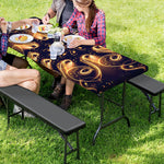 Light Fractal Print Picnic Table Cover