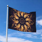 Light Fractal Print Polyester Flag