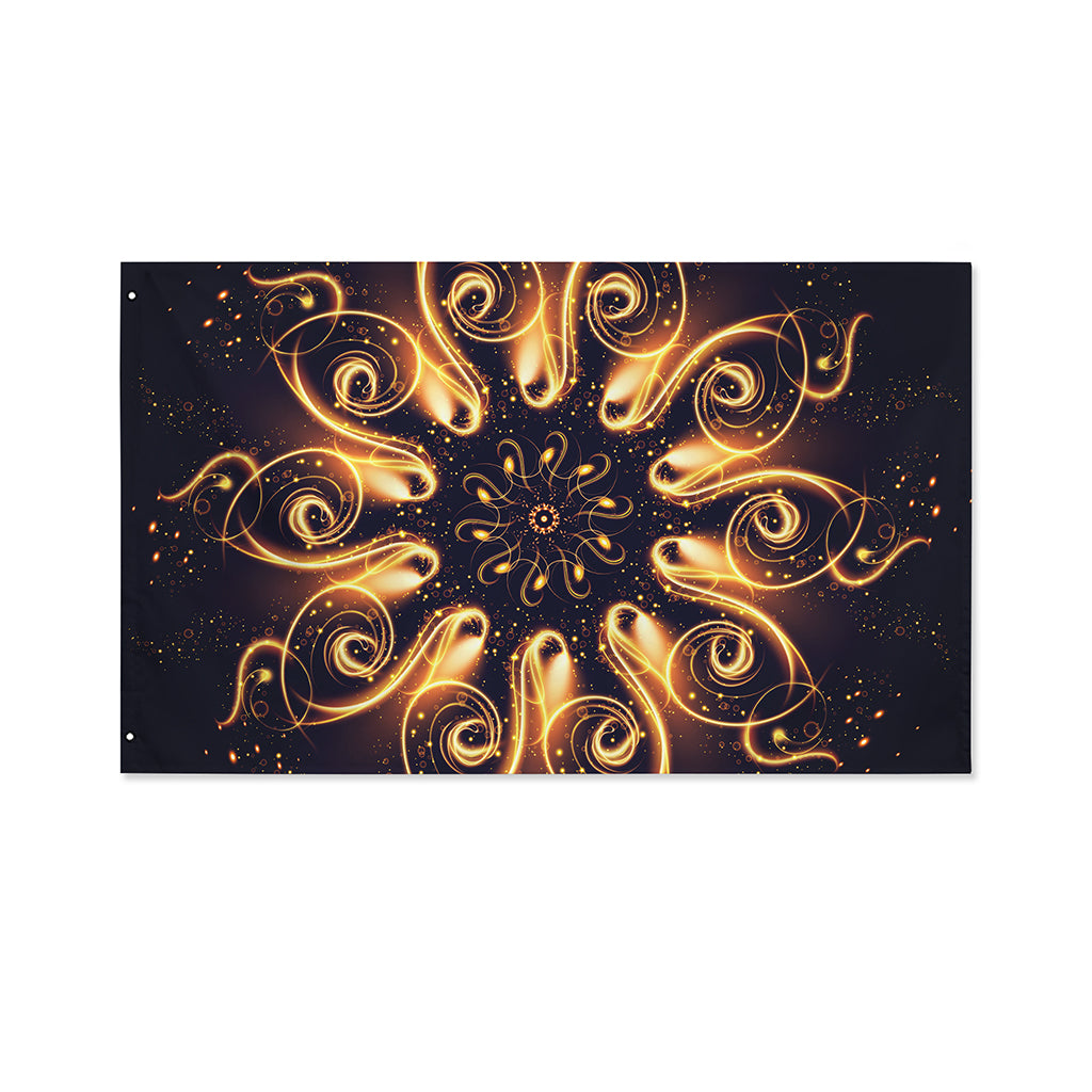 Light Fractal Print Polyester Flag