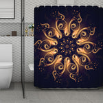 Light Fractal Print Polyester Shower Curtain
