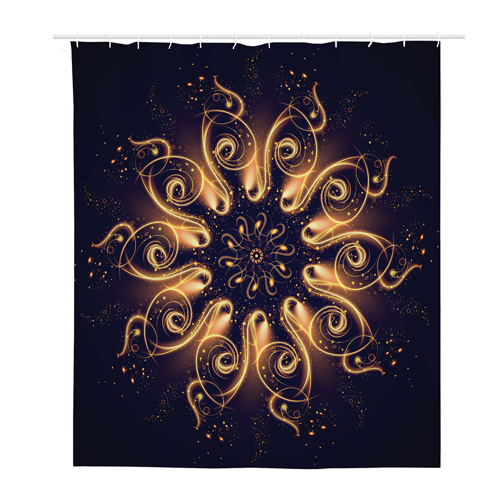 Light Fractal Print Polyester Shower Curtain
