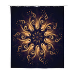 Light Fractal Print Polyester Shower Curtain