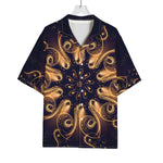 Light Fractal Print Rayon Hawaiian Shirt