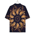 Light Fractal Print Rayon Hawaiian Shirt