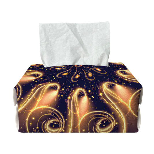 Light Fractal Print Rectangle Tissue Box Cover