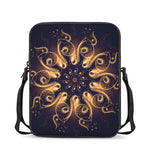 Light Fractal Print Rectangular Crossbody Bag