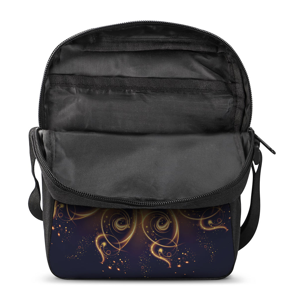 Light Fractal Print Rectangular Crossbody Bag