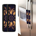 Light Fractal Print Refrigerator Handle Covers