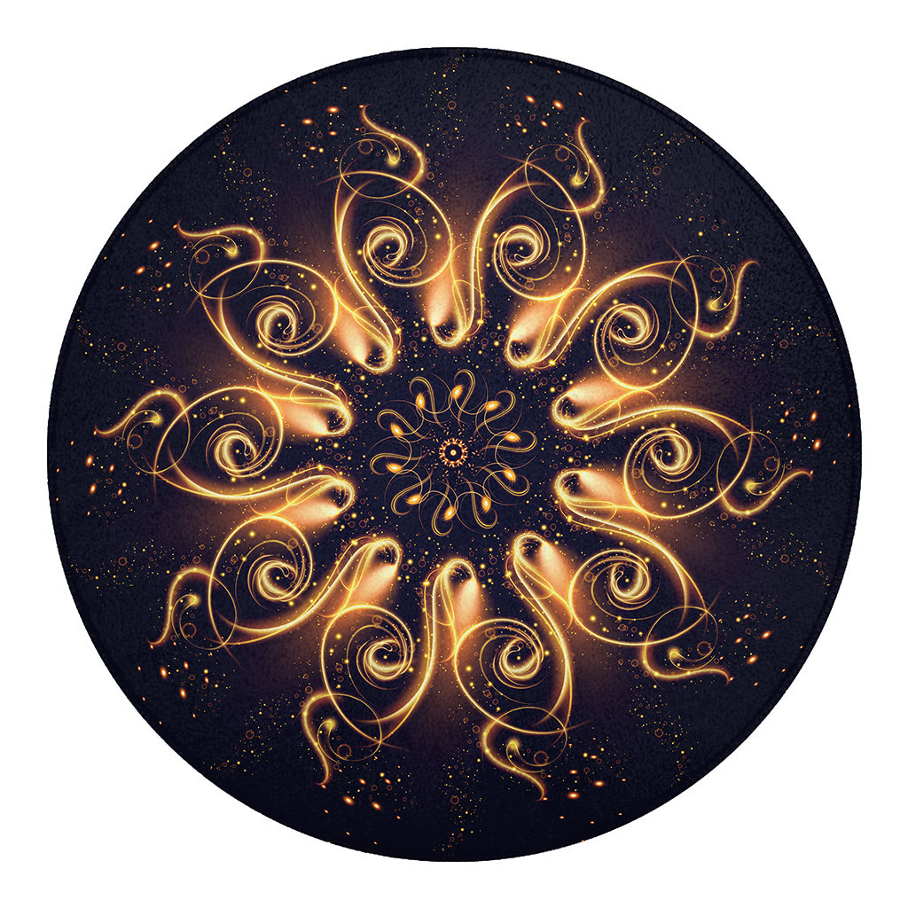 Light Fractal Print Round Blanket