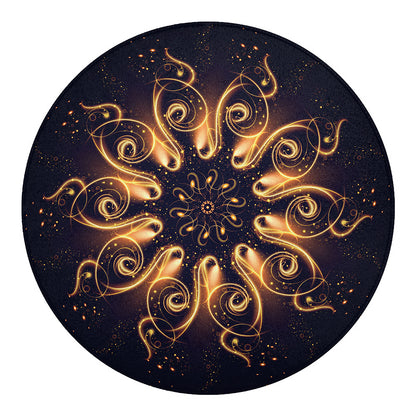 Light Fractal Print Round Blanket