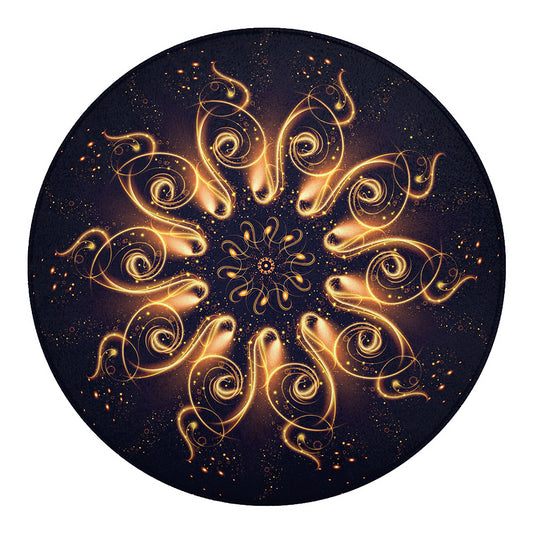 Light Fractal Print Round Blanket